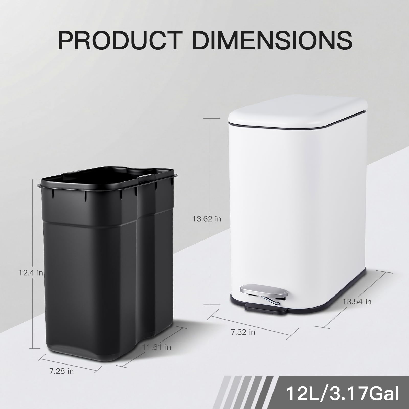 3.2 Gallon Bathroom Trash Can