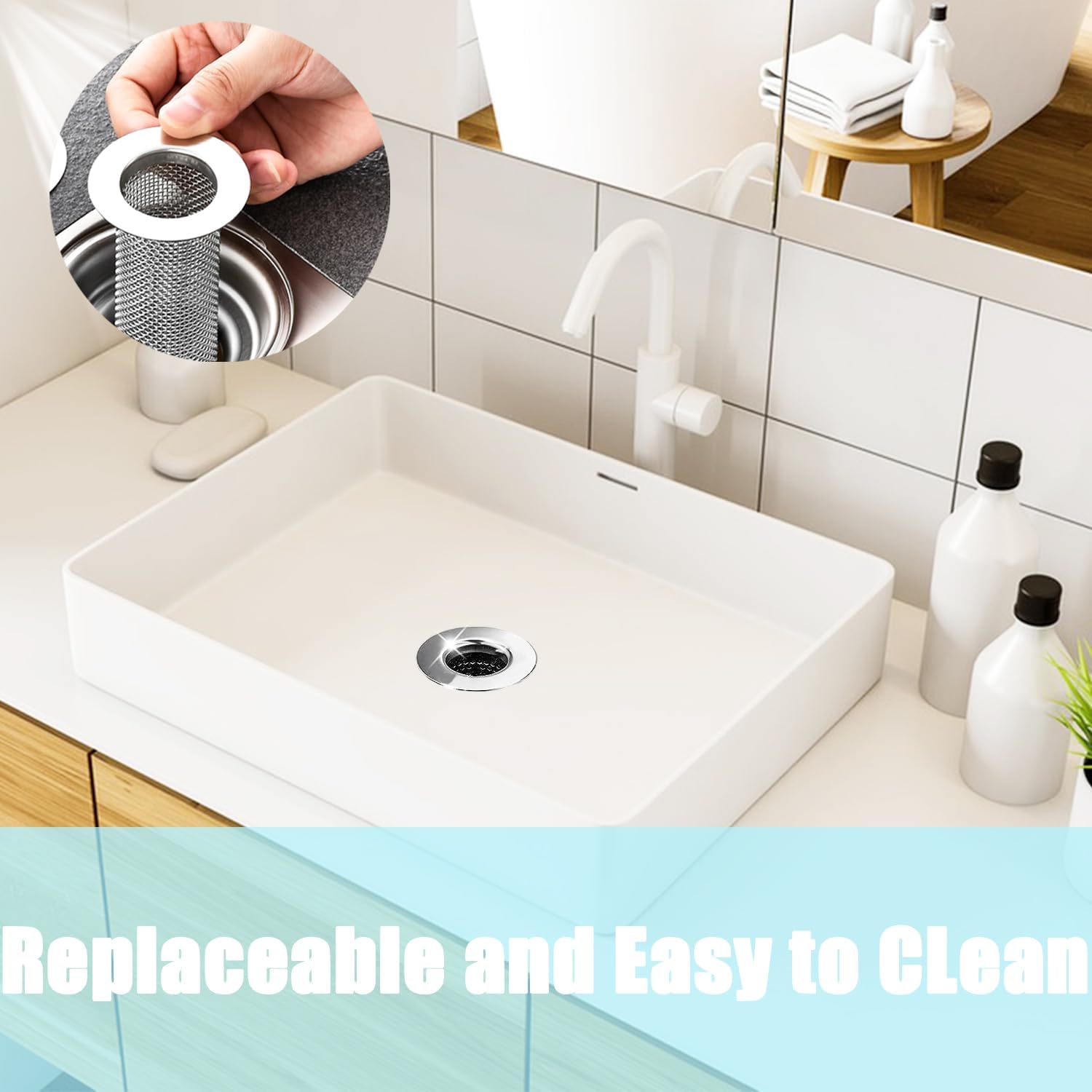 4 PCS Bathroom Sink Drain Strainers (4 Count)