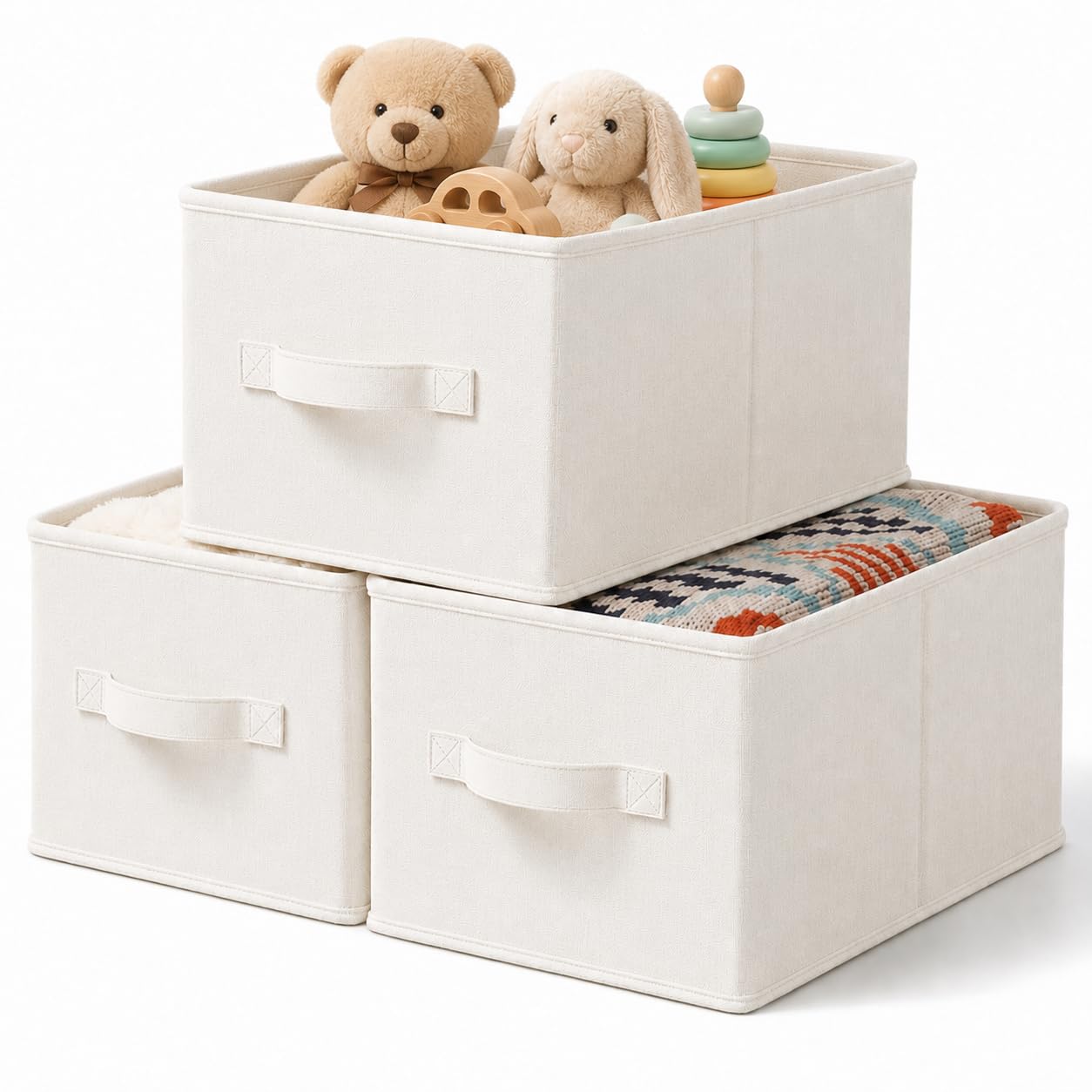 3 Pack Fabric Storage Bins for Shelves (3 Count)