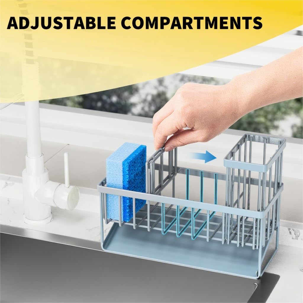 Sink Caddy Organzier with High Brush Holder