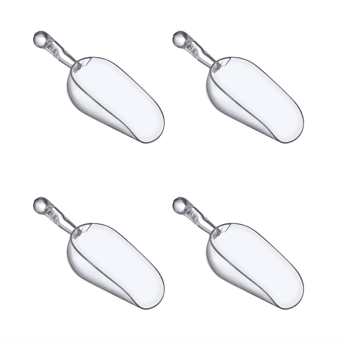 Elsa - 5-Ounce Plastic Ice Scoops (Set of 4), Plastic Utility Scoops, BPA-Free, Food-Grade, Shatter-Proof, Good for Kitchen and Restaurant, Perfect for Home and Commercial Use (4 Count)