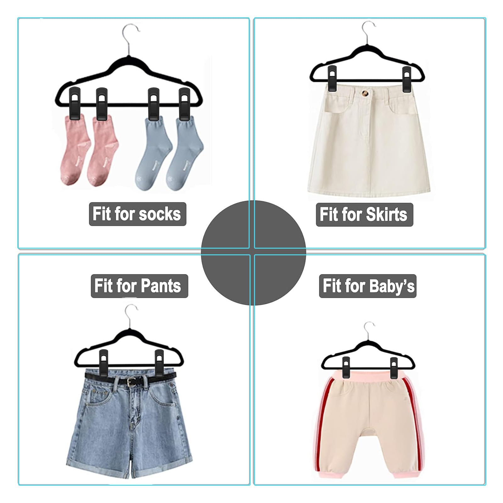 Hanger Clips Perfect for Velvet Hangers