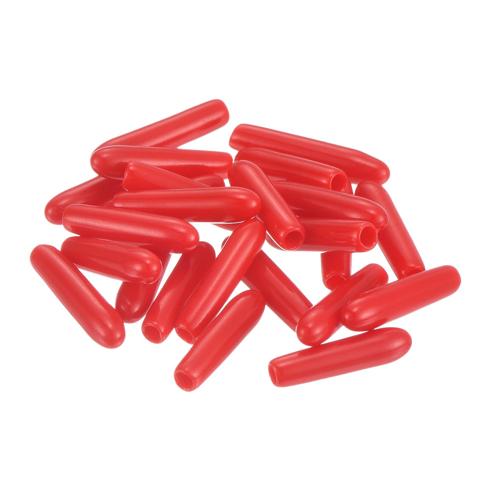 20pcs Rubber End Caps 1.8mm ID Vinyl Round Tube Bolt Cap Cover Thread Protectors Red