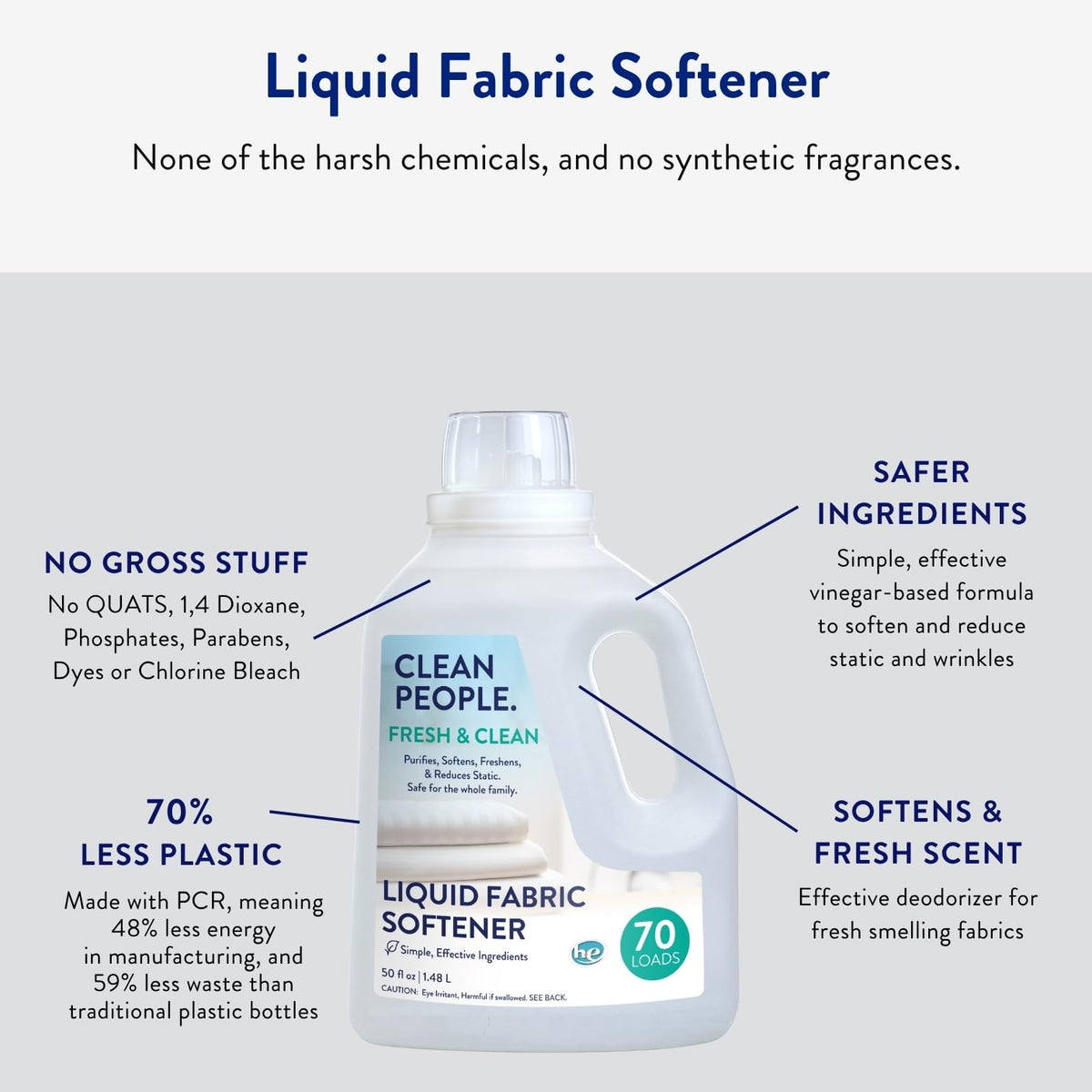 Clean People All Natural Liquid Fabric Softener (100 Fl Oz)