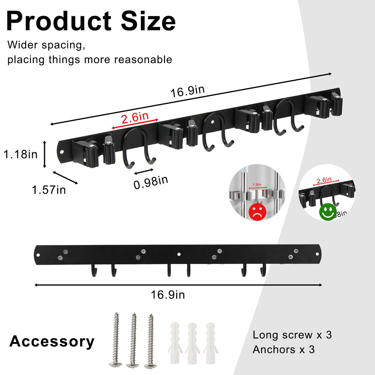 Broom Holder Wall Mount