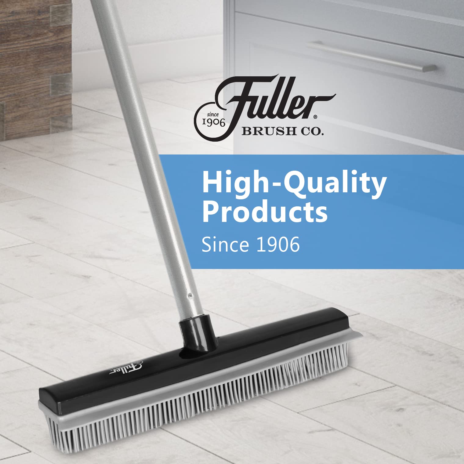 Rubber Broom for Carpets Floors Stairs Upholstery