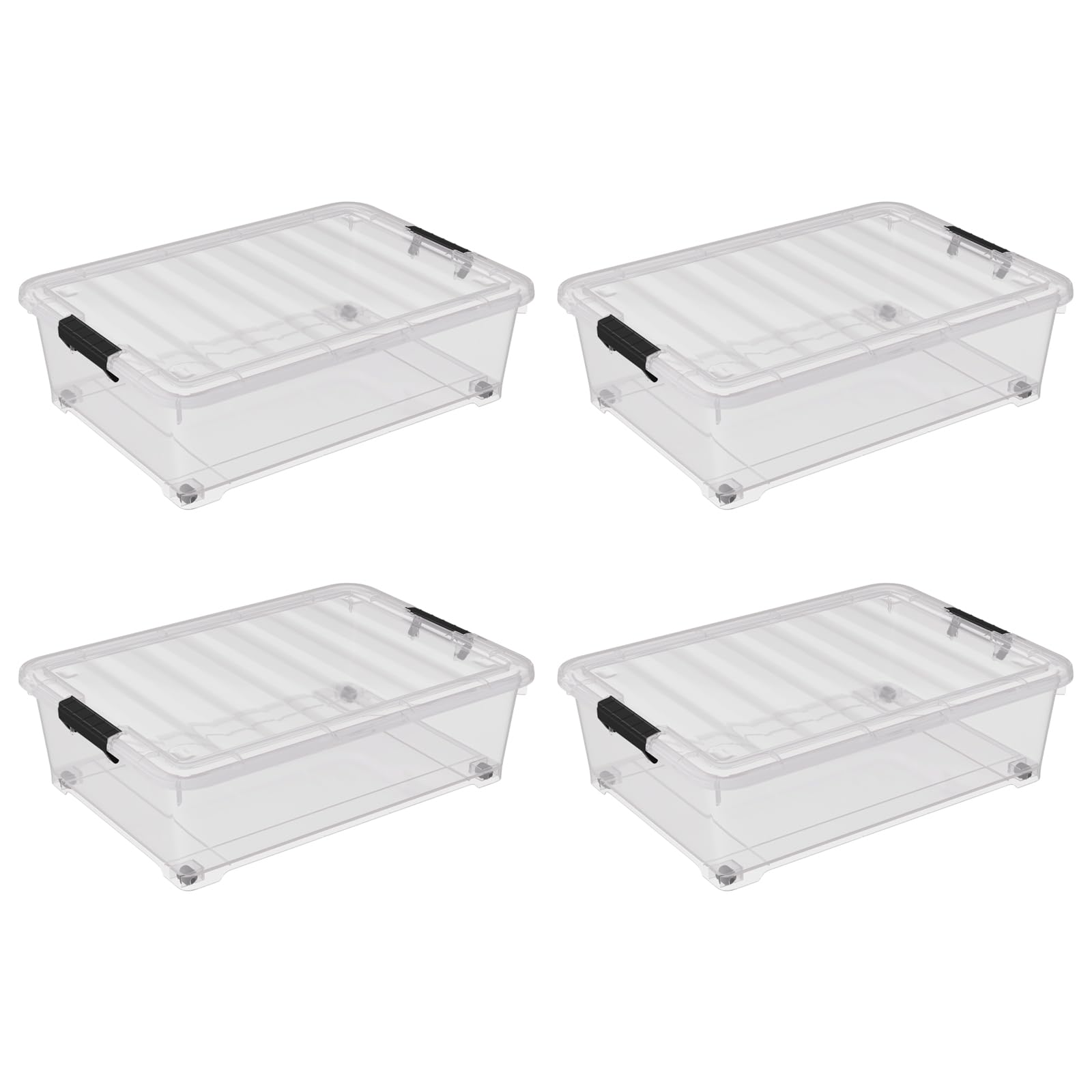 4 Pack Underbed Storage Bins with Lids (3 Count)