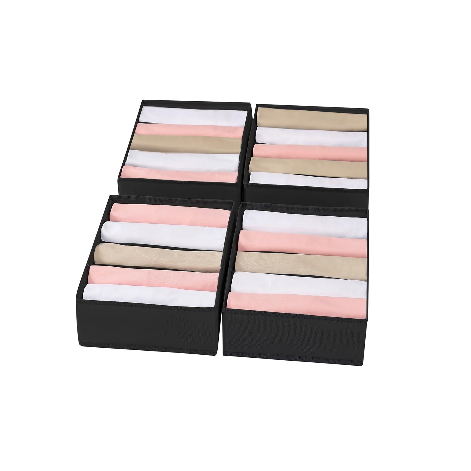 4 Packs T shirt Drawer Organizers for Clothing (4 Count)