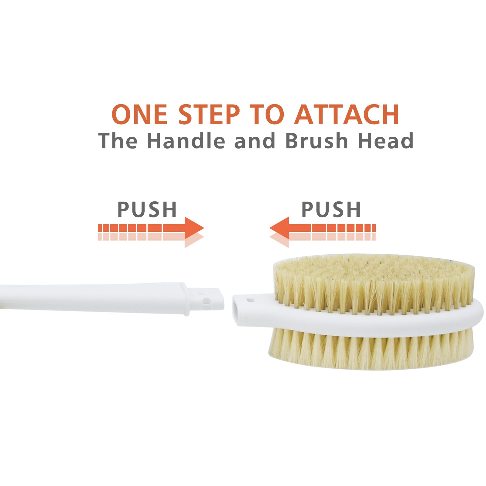 Shower Brush with Soft & Stiff Bristles