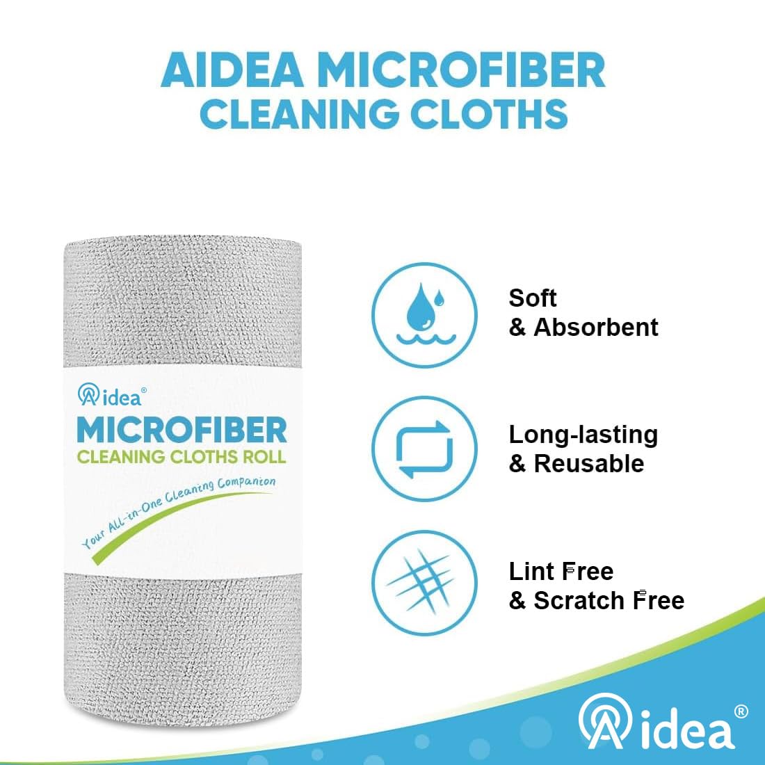 Microfiber Cleaning Cloth Roll (55 Count) - ModHome Supplies