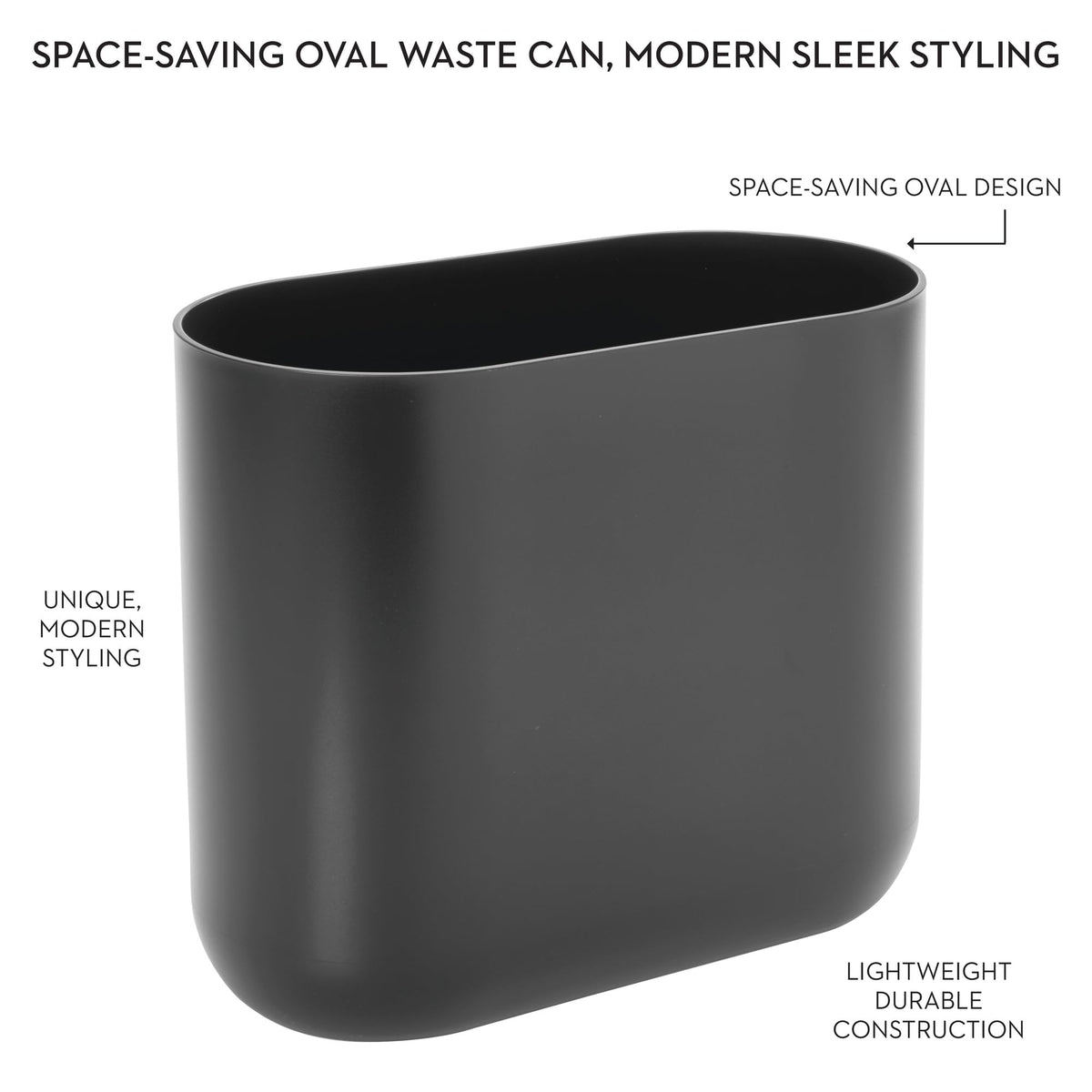 Small Slim Plastic Bathroom Trash Can (2 Count)
