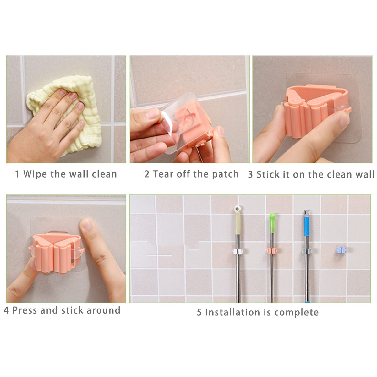 Mop and Broom Holder Wall Mount