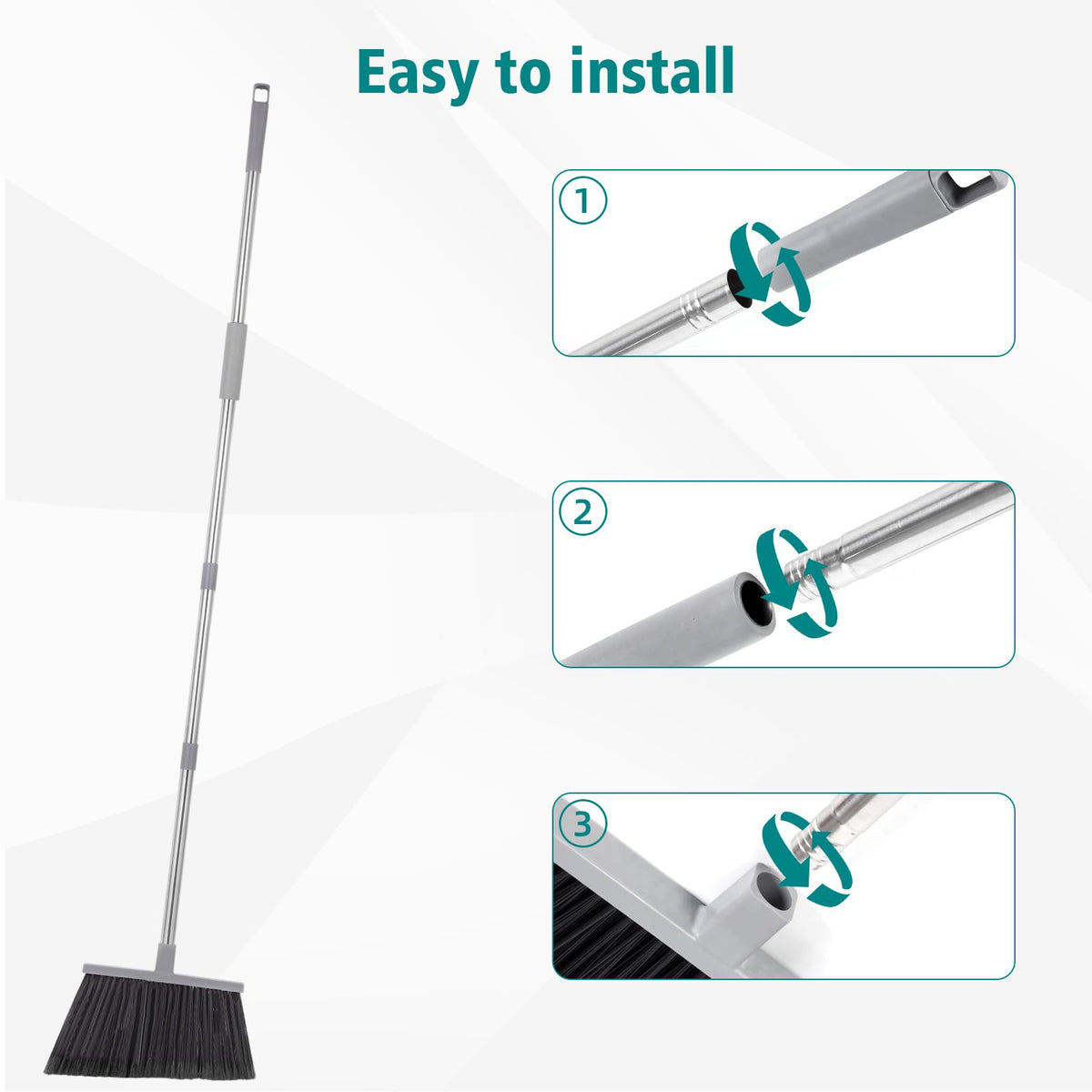 Broom 4 Pack Outdoor Broom for Floor Cleaning (4 Count)