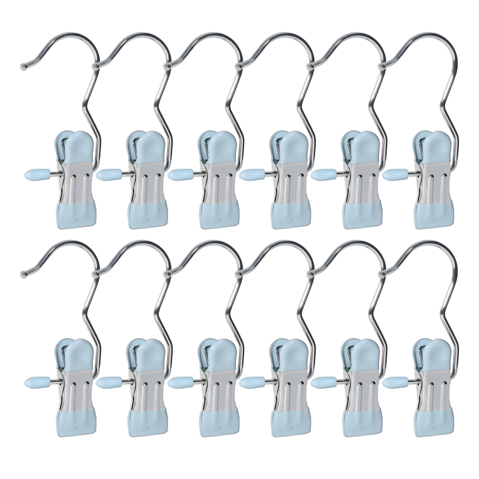 15/30/50Pcs Upgrade Double Head Clamp Dipped Clothespin for Laundry Hooks with Clips, Boot Holder, Hanging Clips, Portable Multifunctional Hangers Single Clip Space Saving for Jeans, Hats (50, Blue) (50 Count)