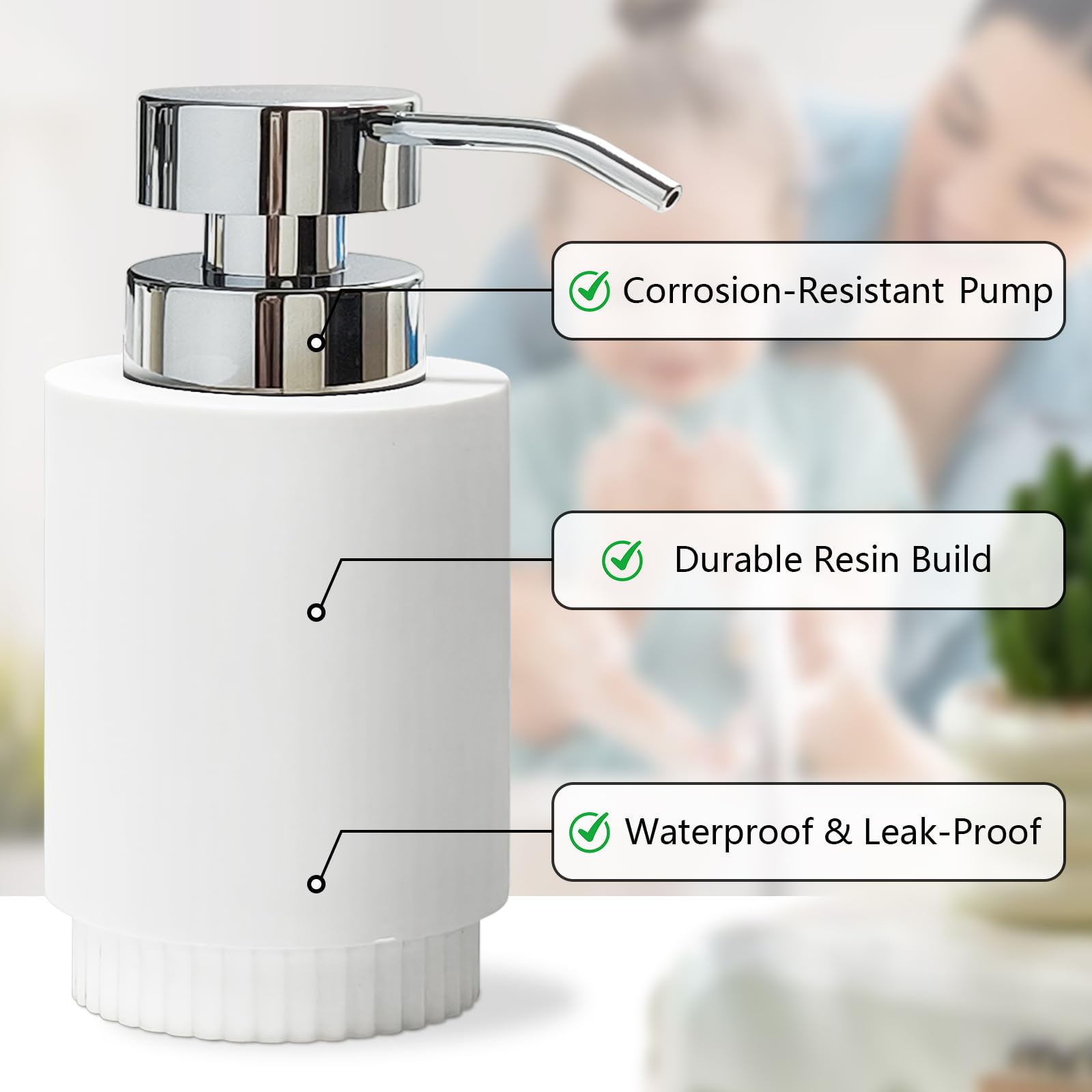 Resin Soap Dispenser for Bathroom