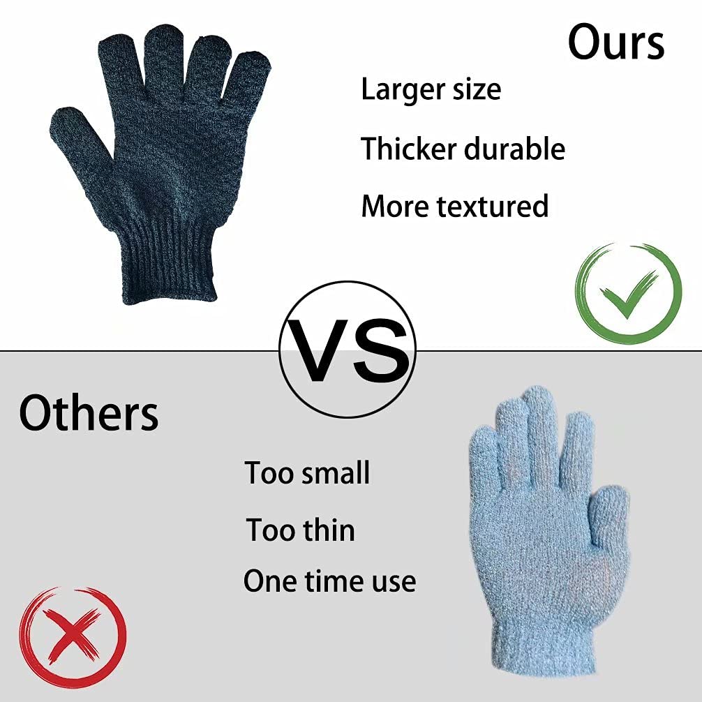 2 Pairs Bath Exfoliating Gloves for men and women (4 Count)