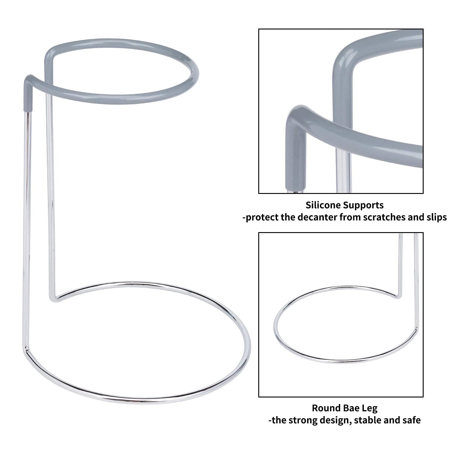 Wine Decanter Drying Stand with Rubber Coated Top to Prevent Scratches (5 Count)