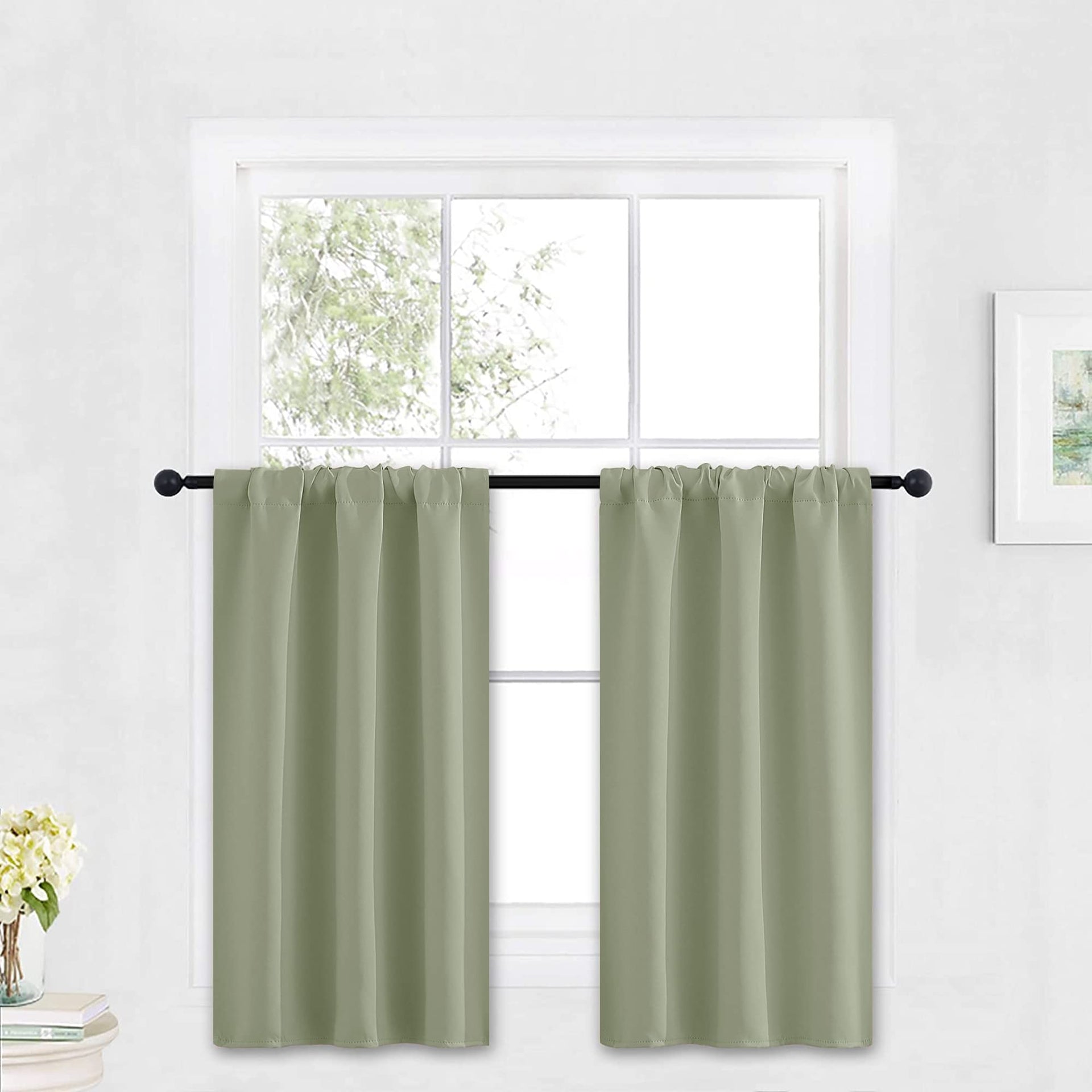 Cafe Blackout Curtains 30 inch Length