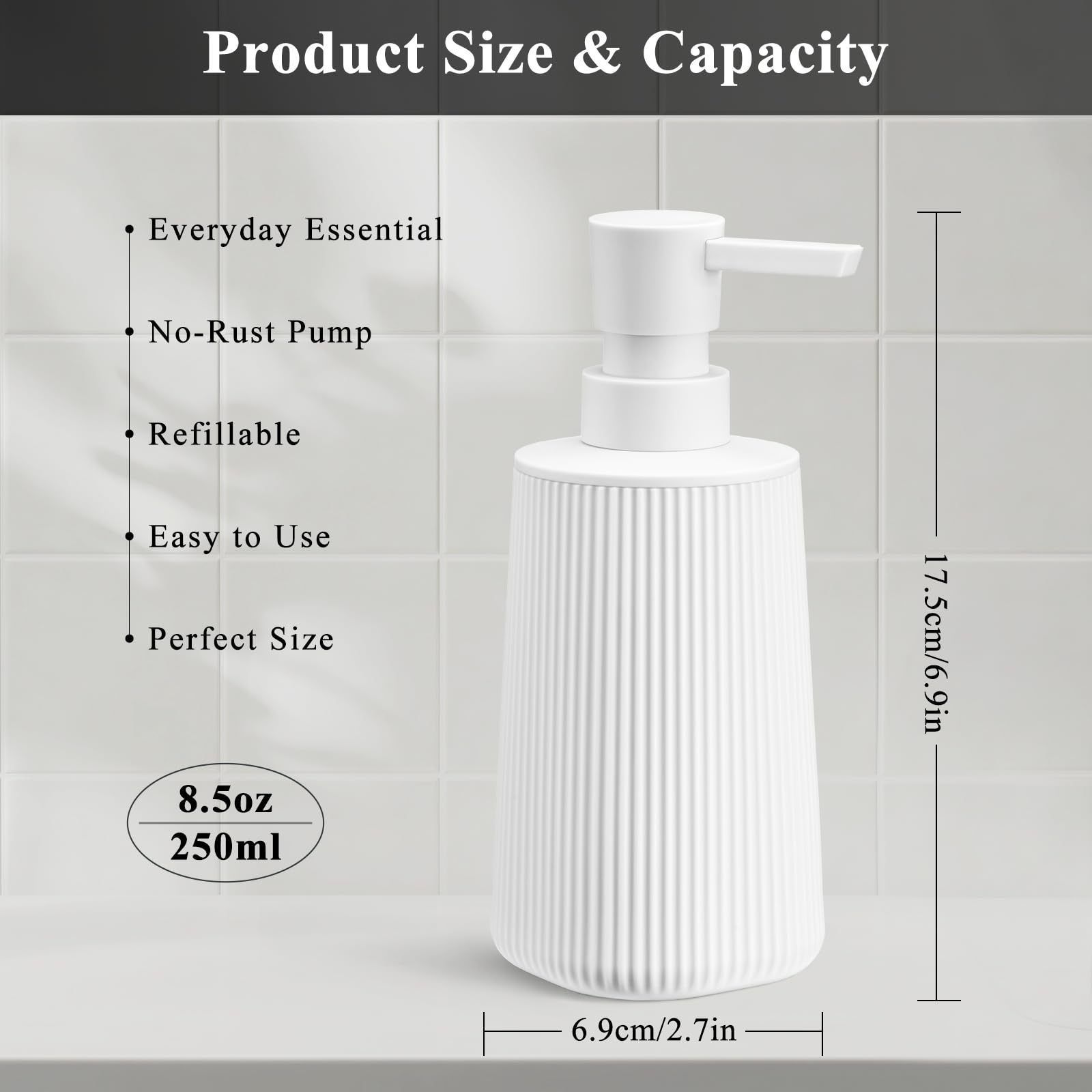 White 2 Pack Hand Soap Dispensers Set (2 Count)