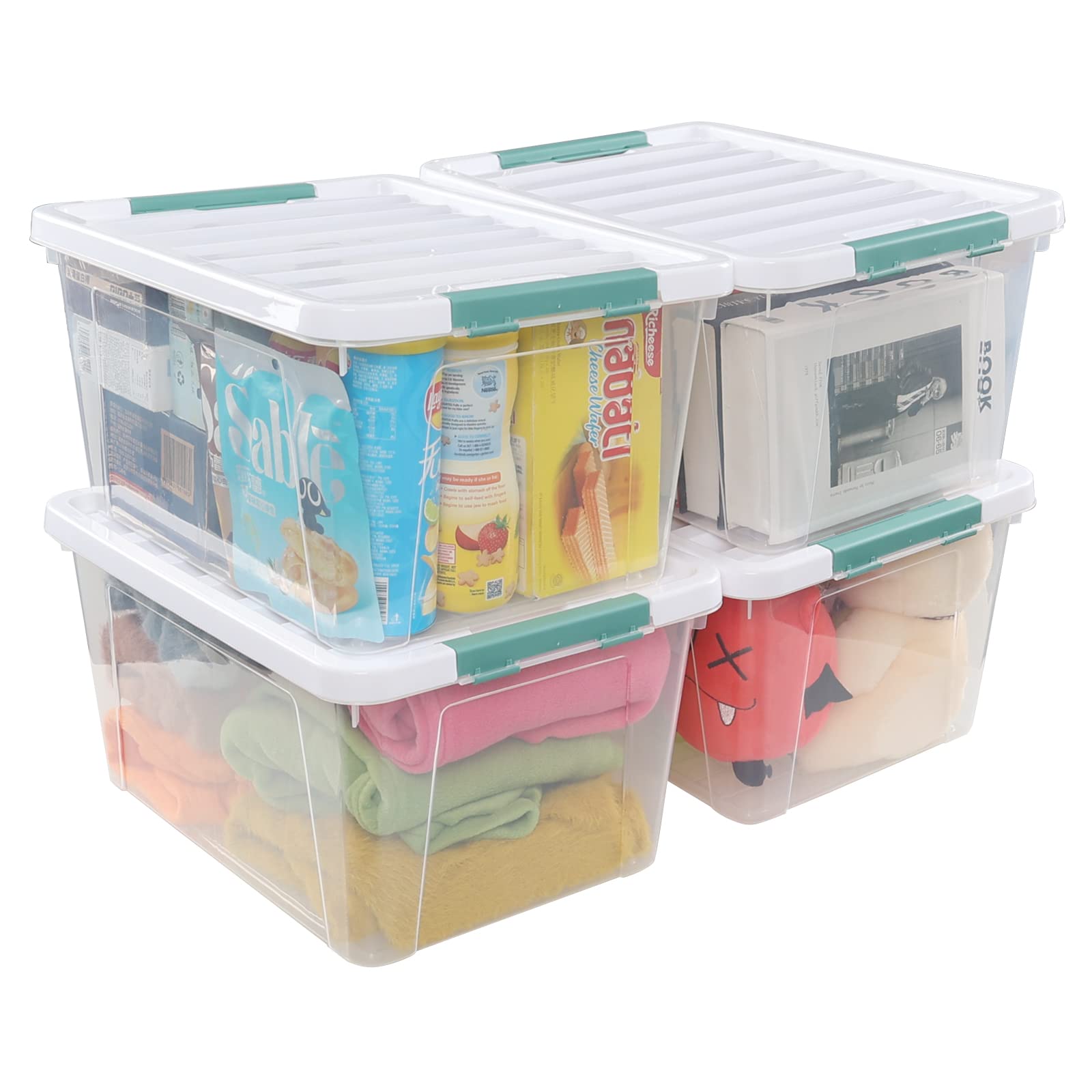 35 L Clear Large Storage Box (4 Count)