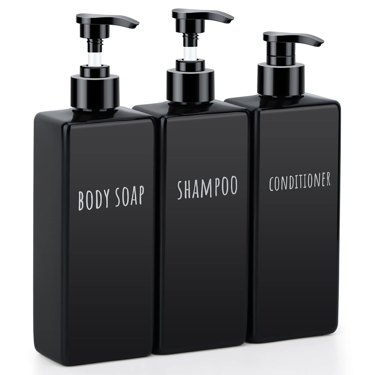 Plastic Square Soap Dispenser Black (3 Count)