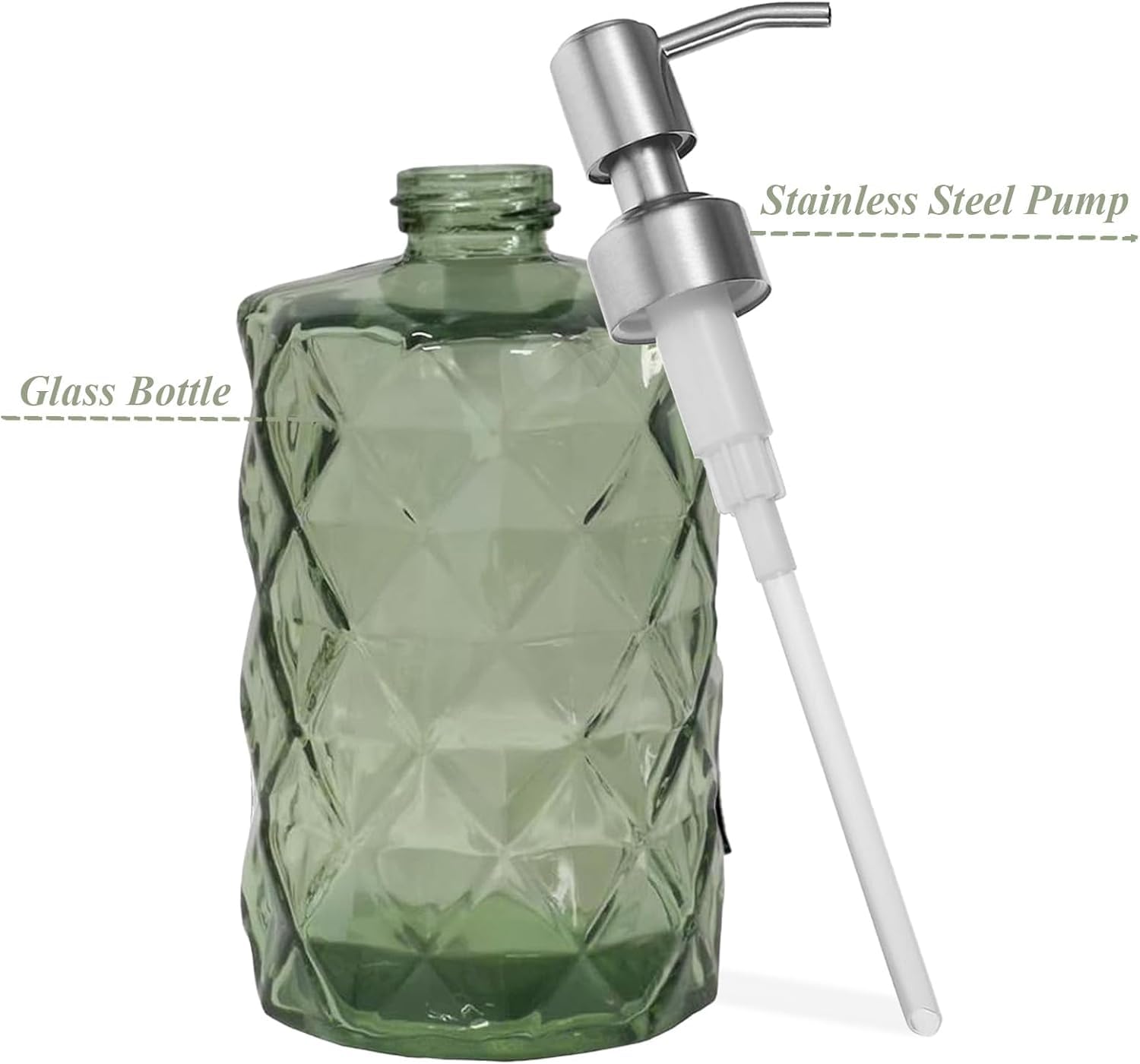 12Oz Green Soap Dispenser Bathroom (2 Count)