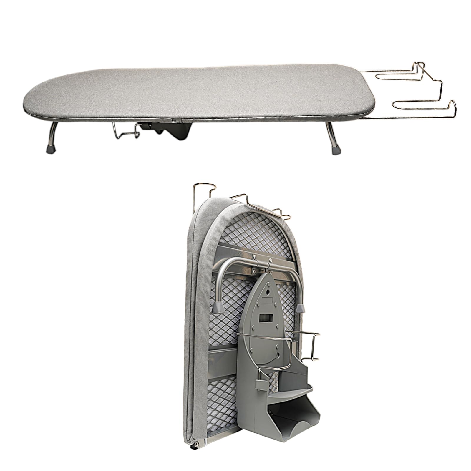 Folding Tabletop Ironing Board with Iron Holder Rest