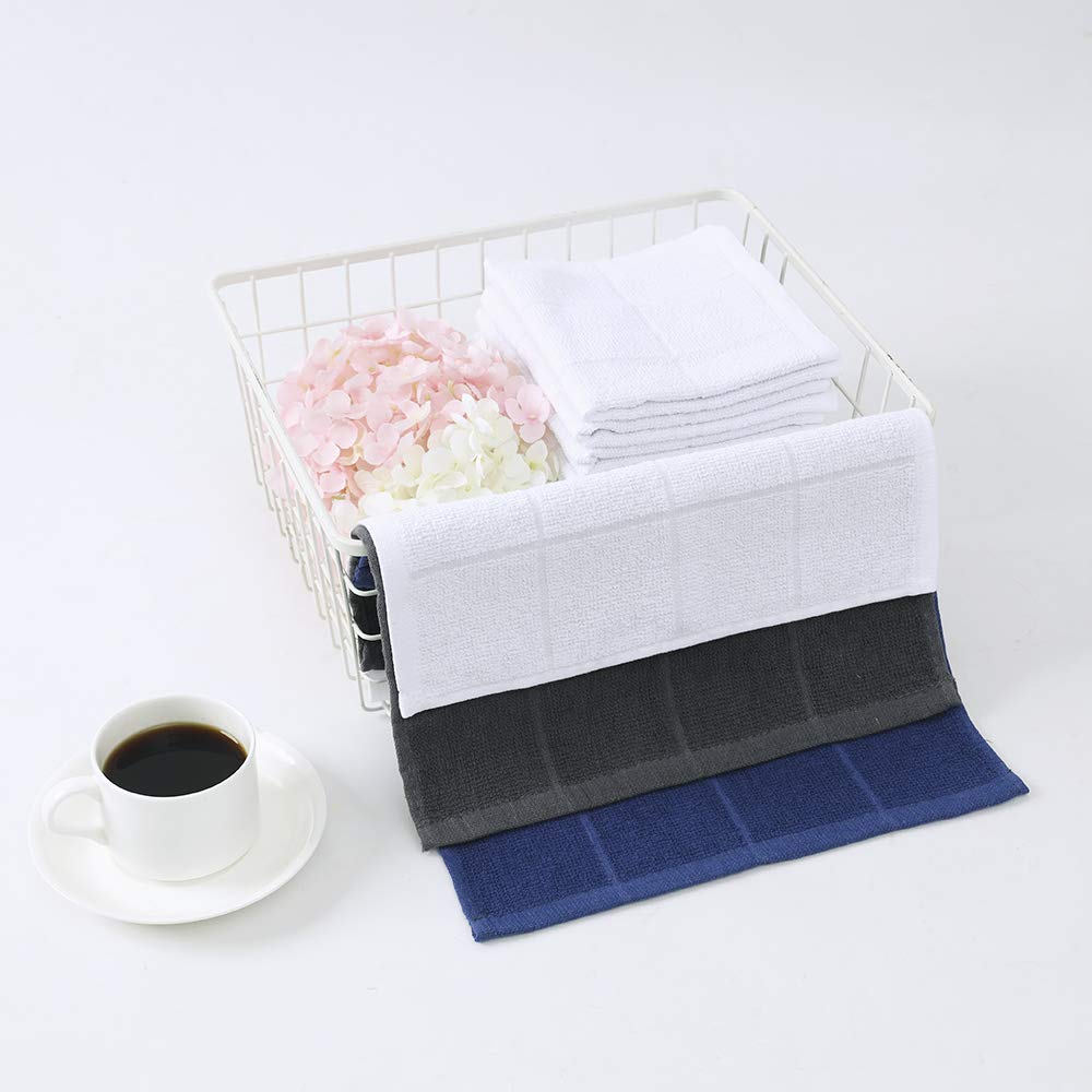 Blue Dish Cloths Kitchen Highly Absorbent Navy Dish Rags 100% Cotton Dish Cloths for Washing Dishes (12 Count)