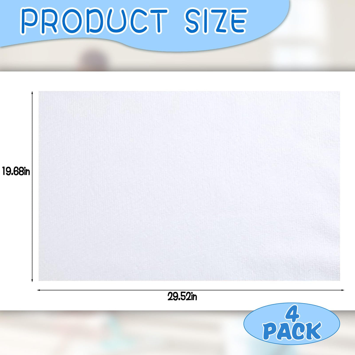 4 Pack Extra Large Microfiber Cleaning Cloths 20"x30" (4 Count)