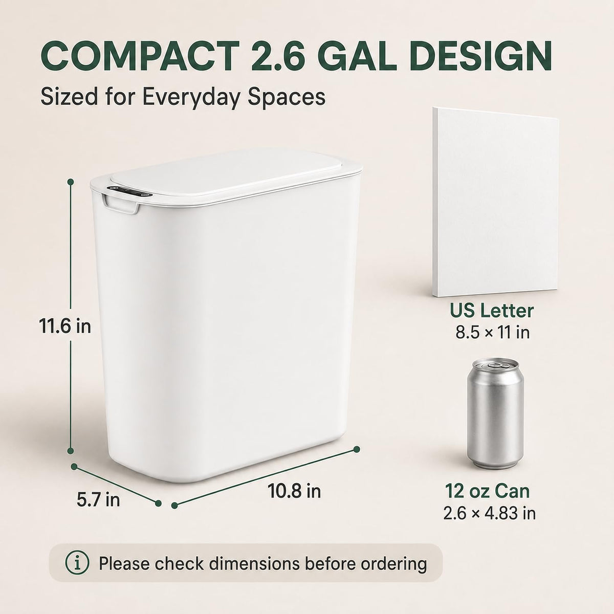 Automatic Small Bathroom Trash Can with Lid
