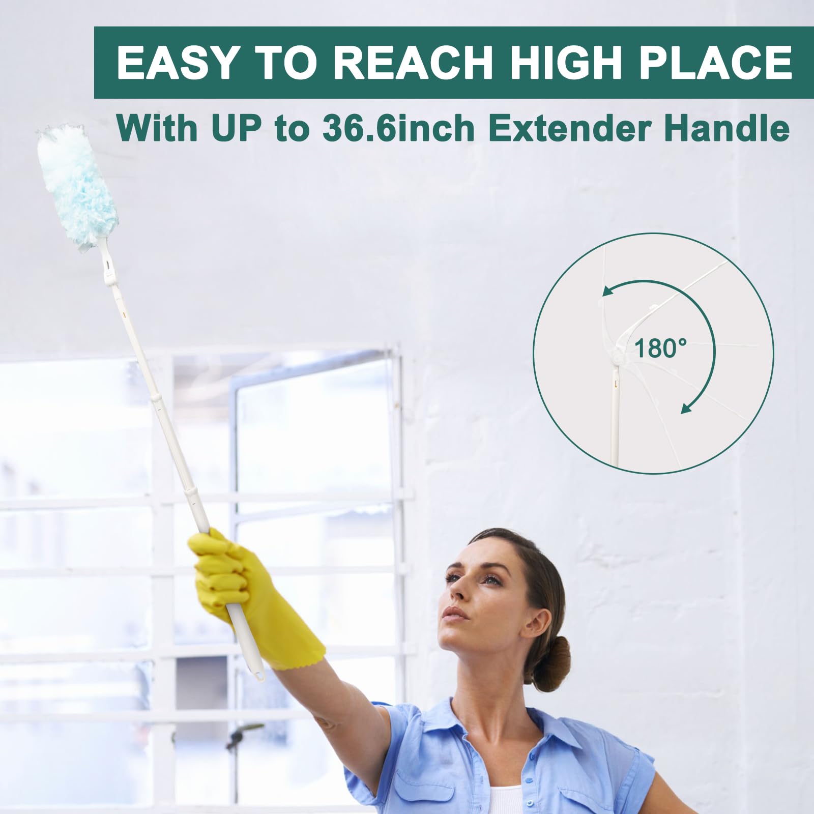 Heavy Duty Duster Handle Replacement Compatible with Swiffer Duster