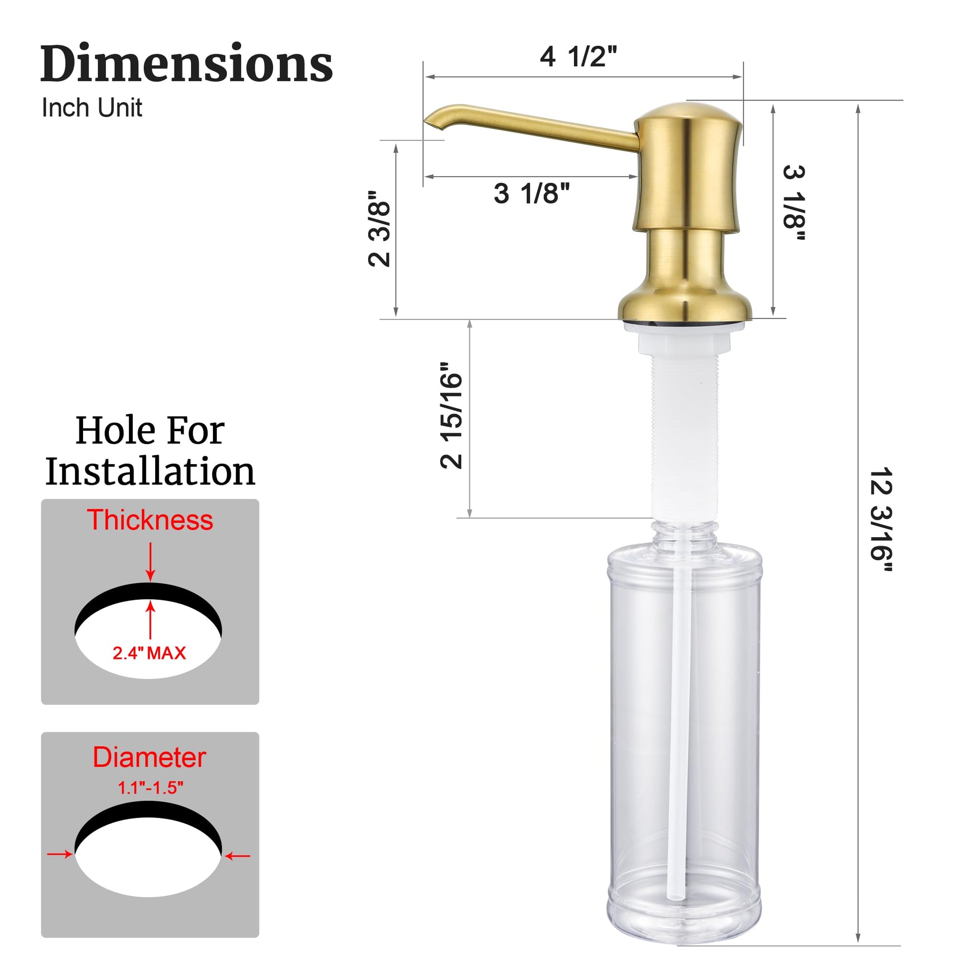Soap Dispenser for Kitchen Sink