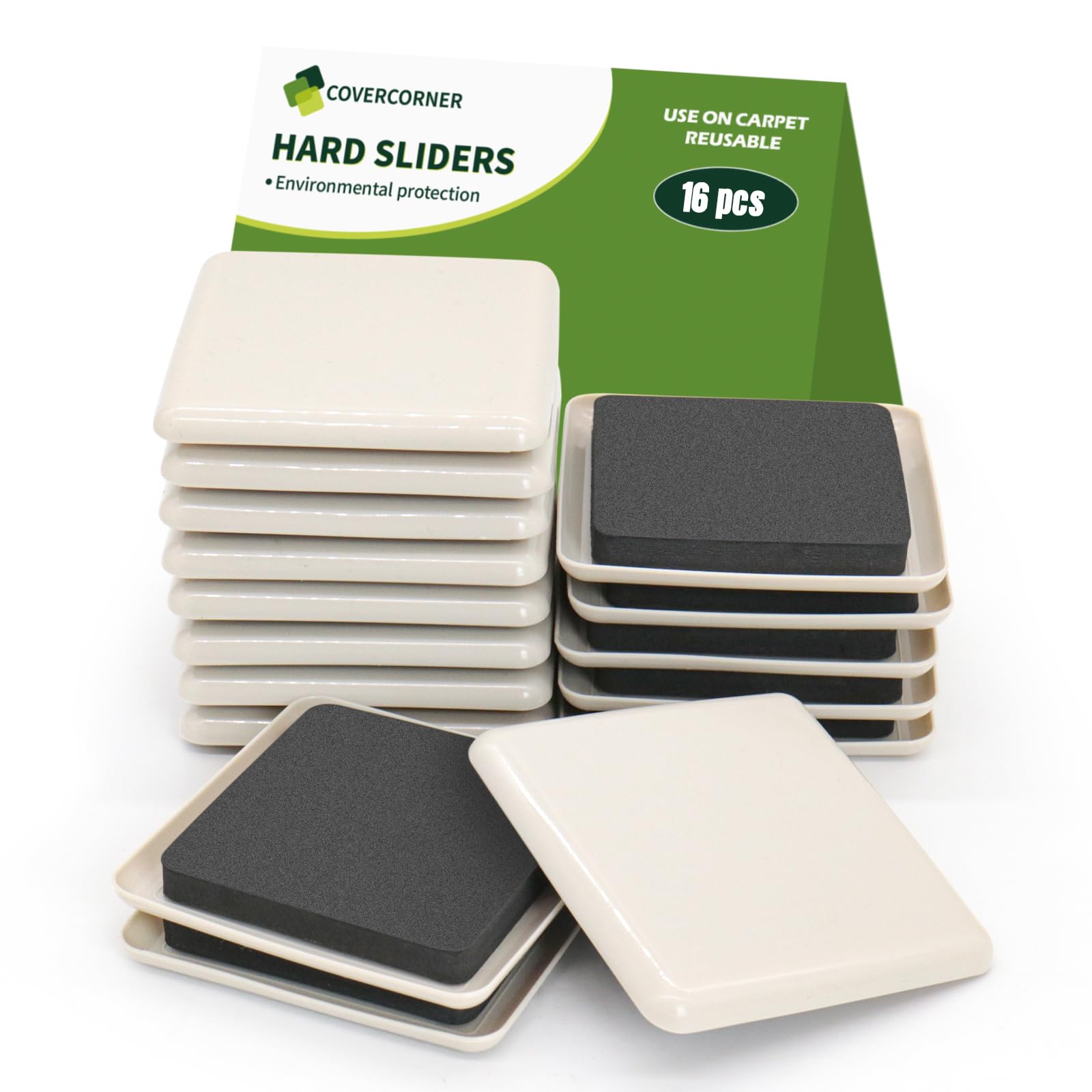 Furniture Sliders for Carpet 16 PCS (16 Count)