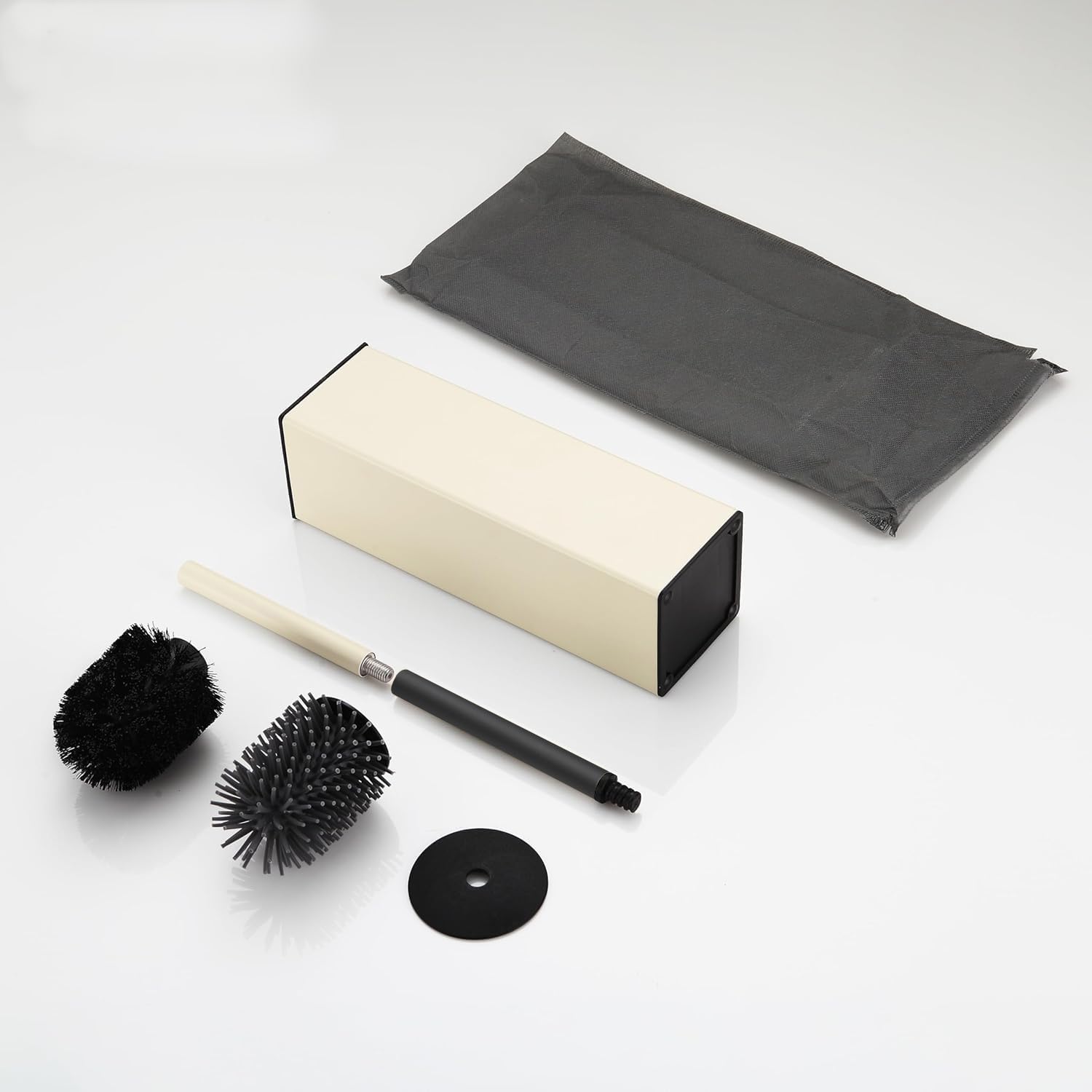 Toilet Brush and Holder Set White Freestanding for Bathroom