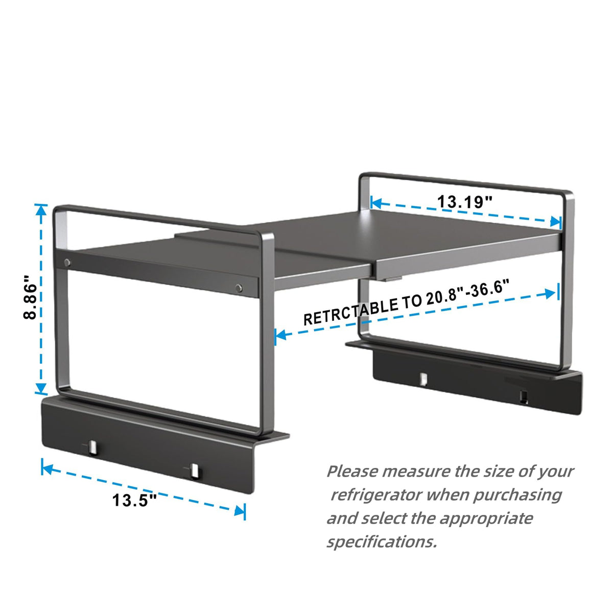 Adjustable Fridge Top Storage Rack
