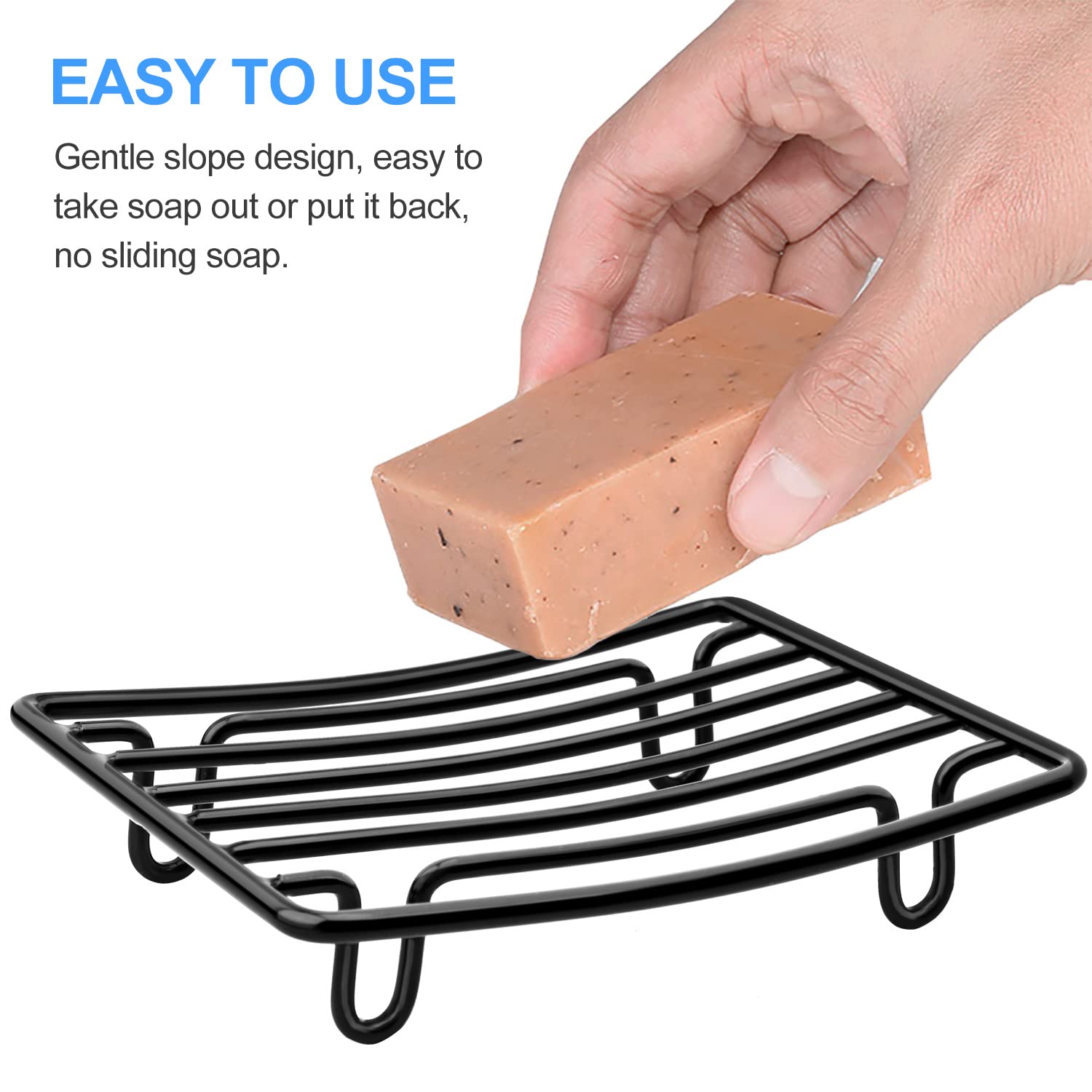 Bar Soap Dish Holder for Shower Bathroom Stainless Steel Rust Proof Self Draining