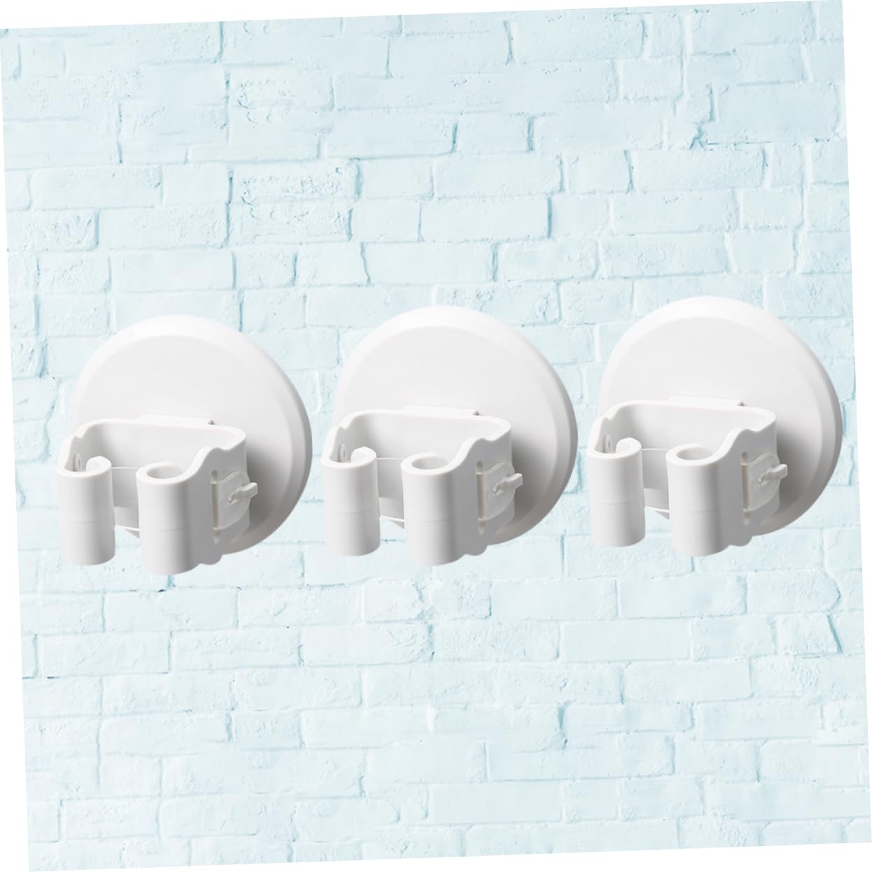 3pcs Mop Broom Holder Wall Mount No Drilling Suction Cup Clamp for Cleaning Tools