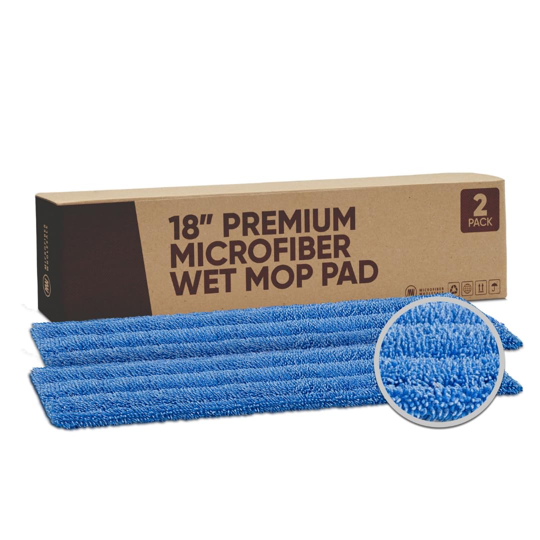 18" Absorbent Microfiber Wet Mop Pad (2 Count)