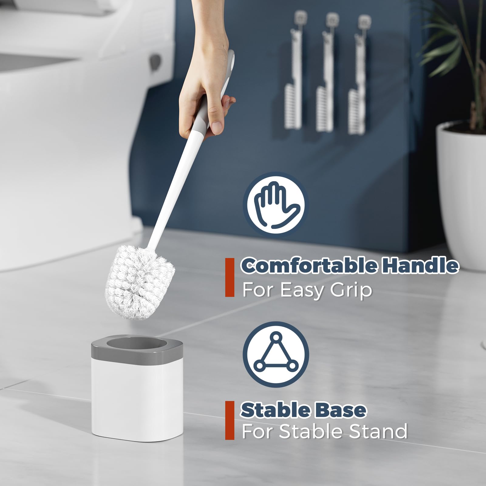 Toilet Brush and Holder Set (3 Count)