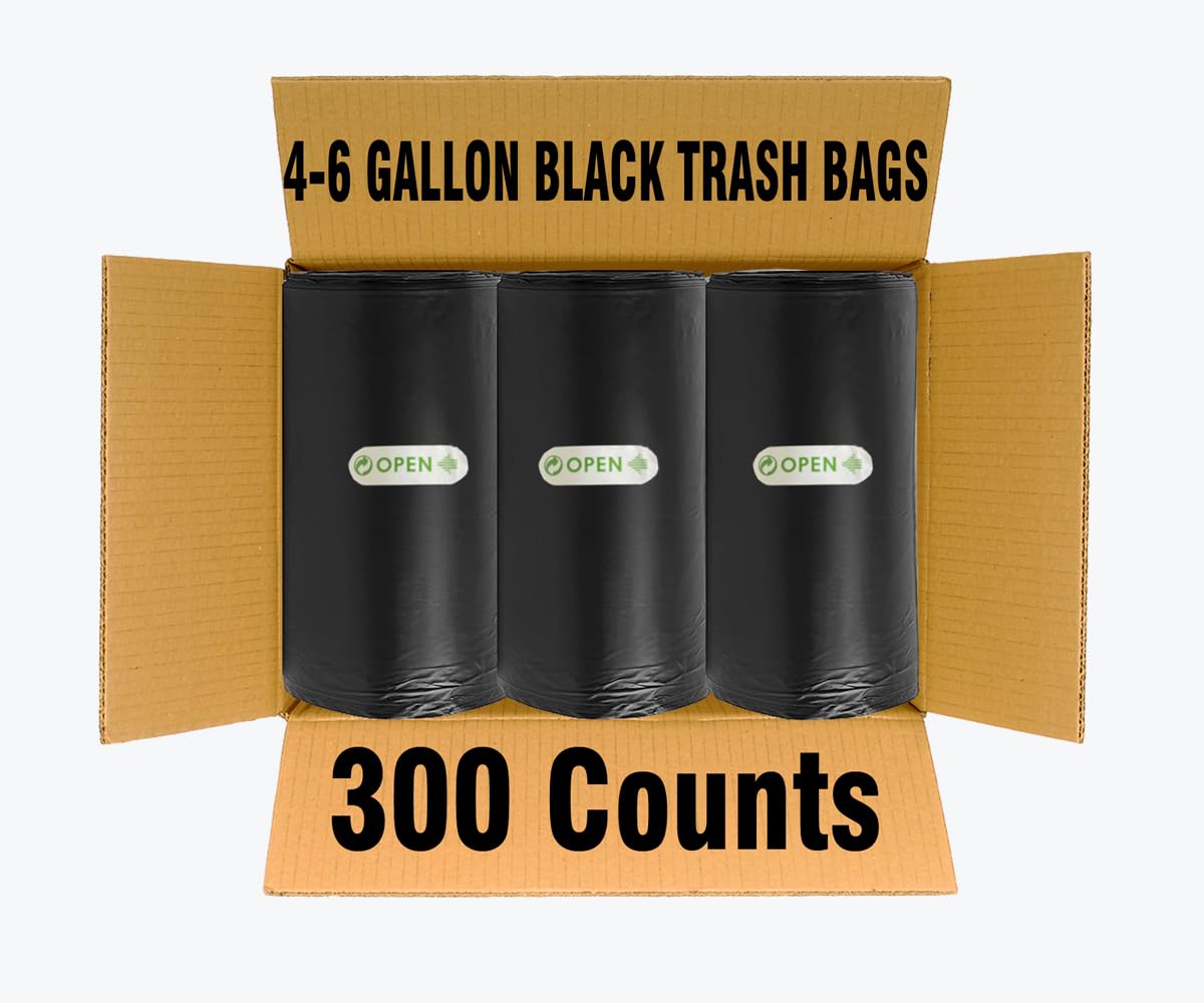 4 6 Gallon Trash Bags (300 Count)