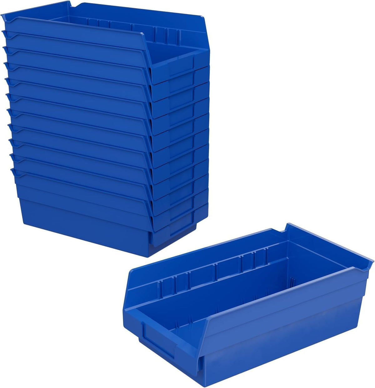 30130 Heavy Duty Plastic Shelf Bins (12 Count)