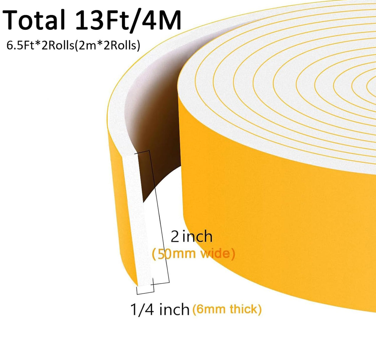 Extra Wide Foam Strip for Door & Windows (13 Foot)