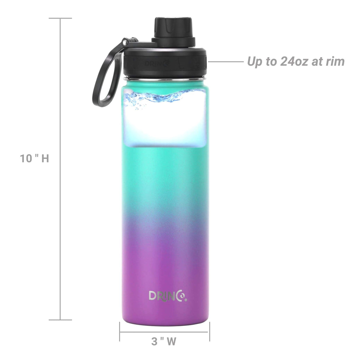Stainless Steel Water Bottle Spout Lid Vacuum Insulated Double Wall Water Bottle Wide Mouth