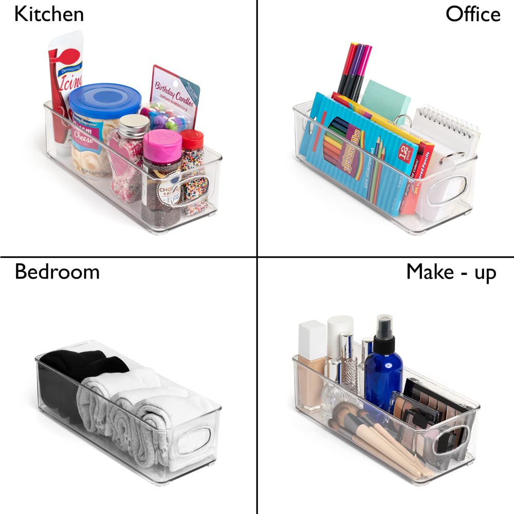 Plastic Pantry Organization and Food Storage Bin (4 Count)