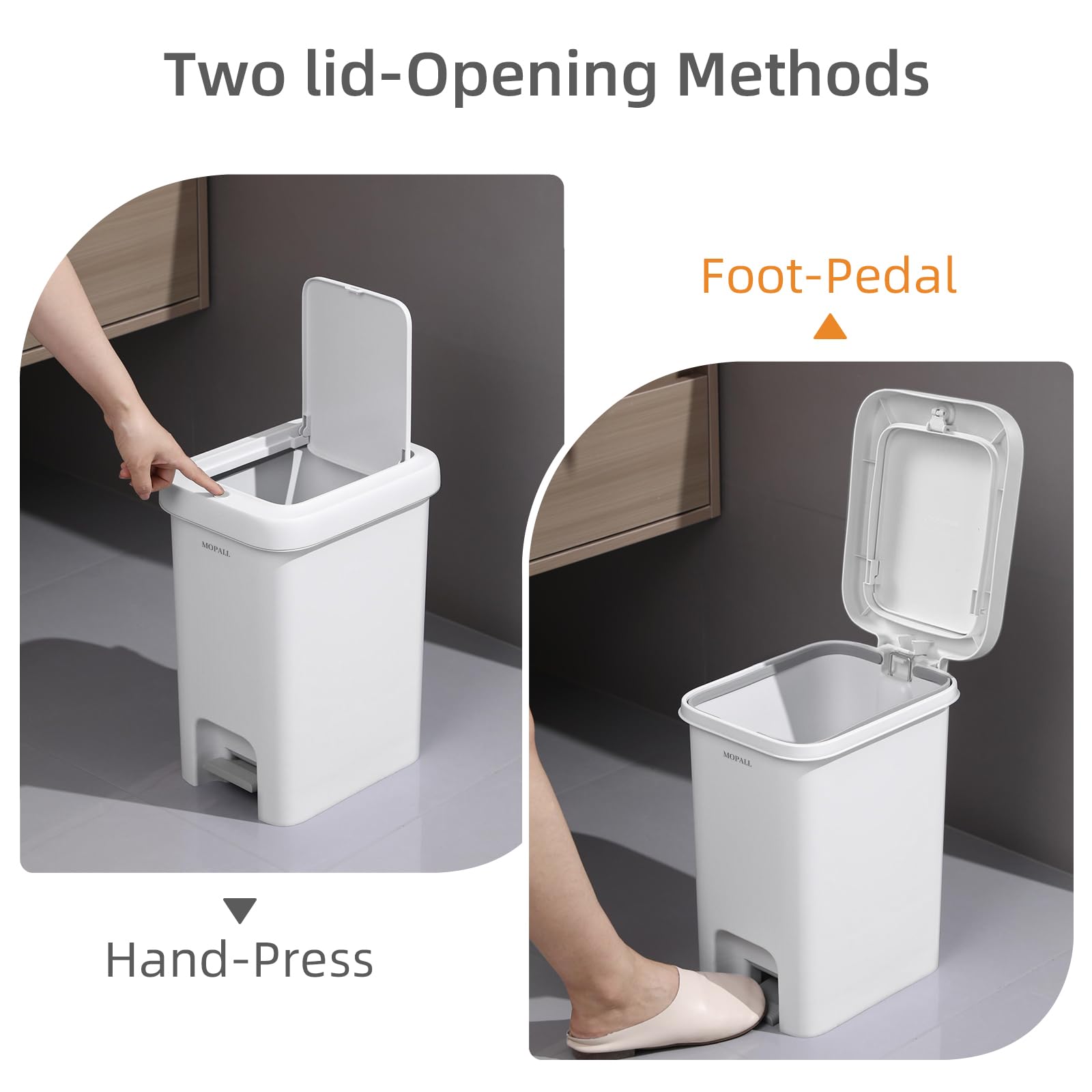 2.7 Gallon Small Bathroom Trash Can with Lid