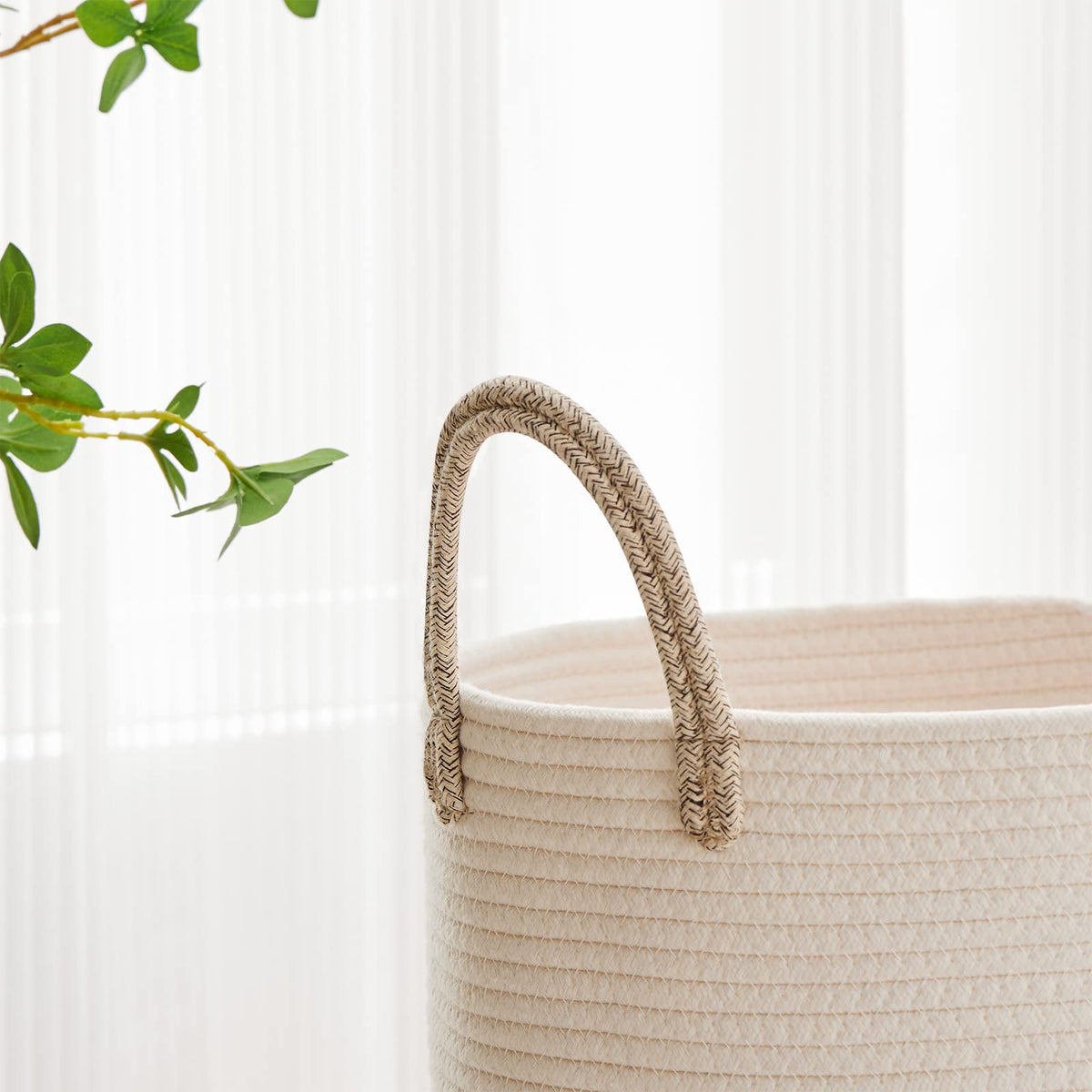 53L Tall Woven Laundry Basket Hamper