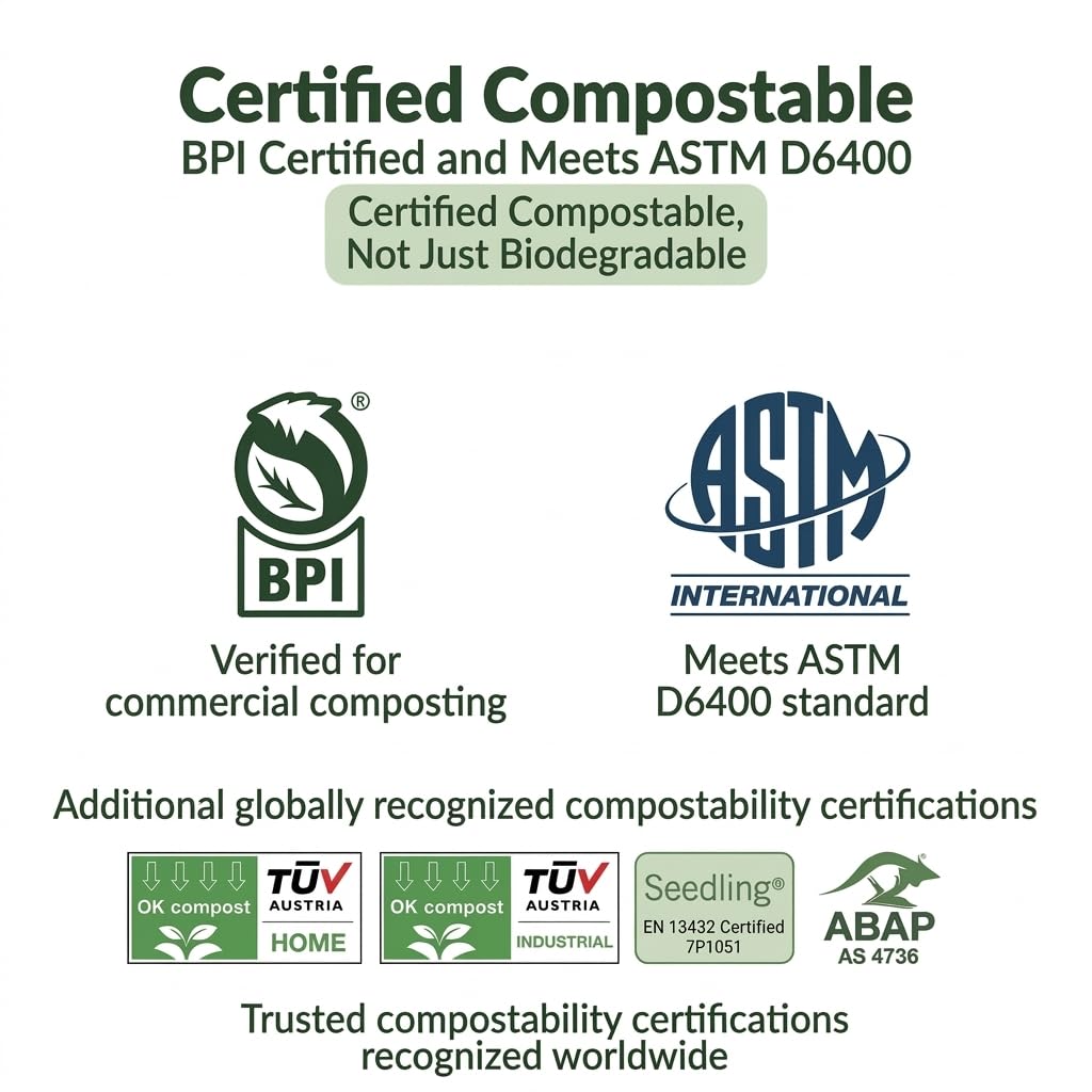 Compostable Trash Bags 6 Gallon (50 Count)