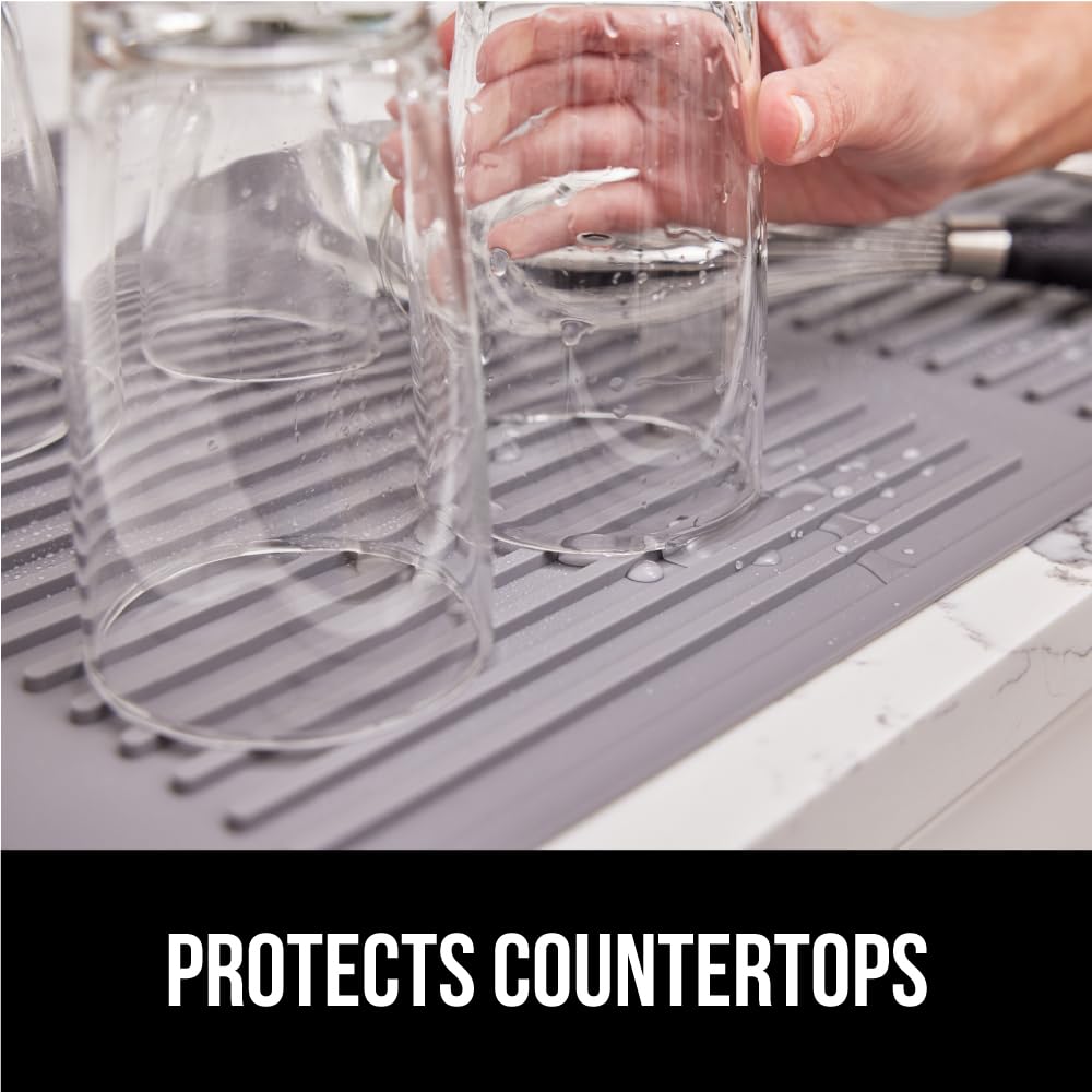 100% BPA Free Patented Silicone Dish Drying Mat for Kitchen Counter