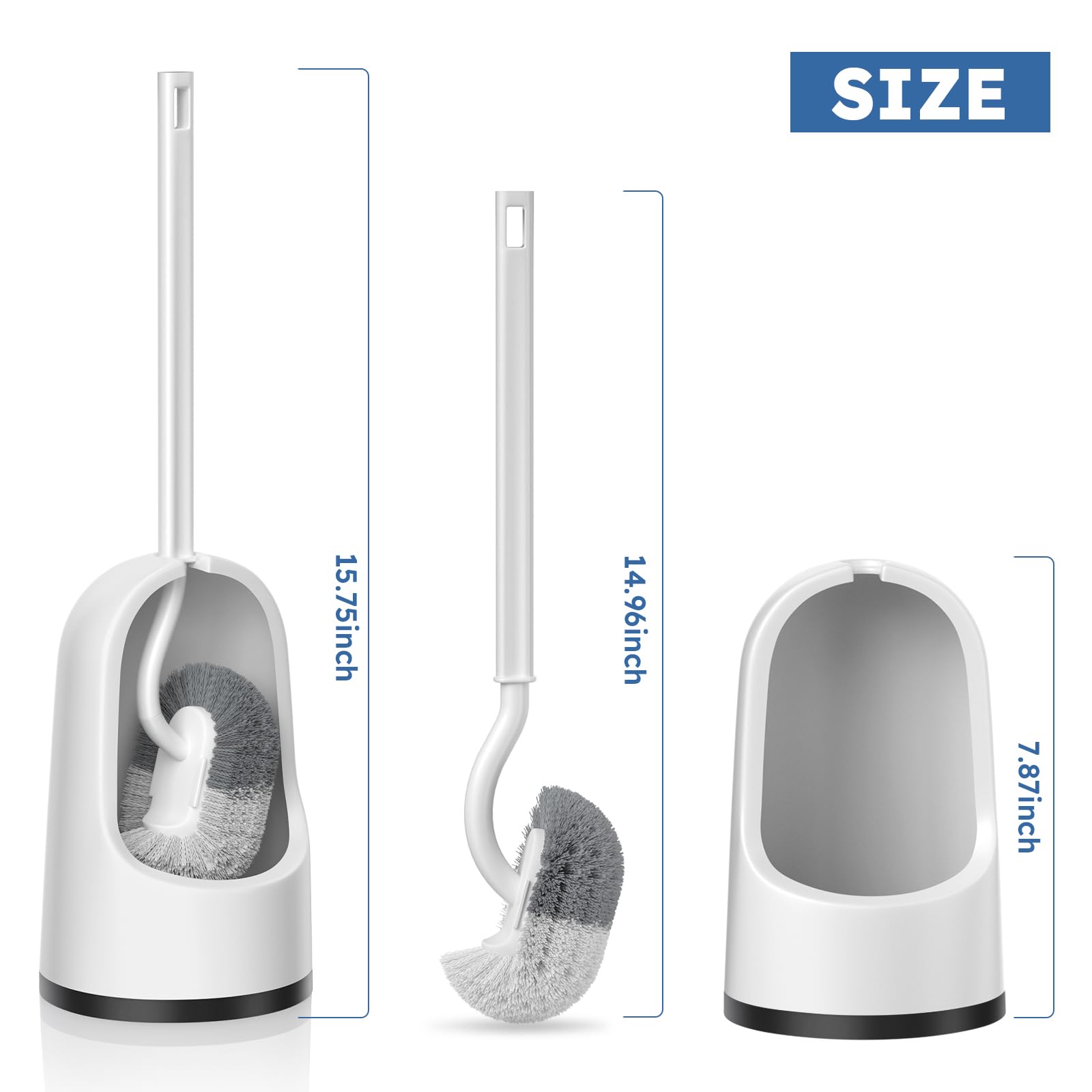 Toilet Brush 2 Pack Toilet Brush and Holder Set with Durable Curved BristlesToilet Scrubber (2 Count)