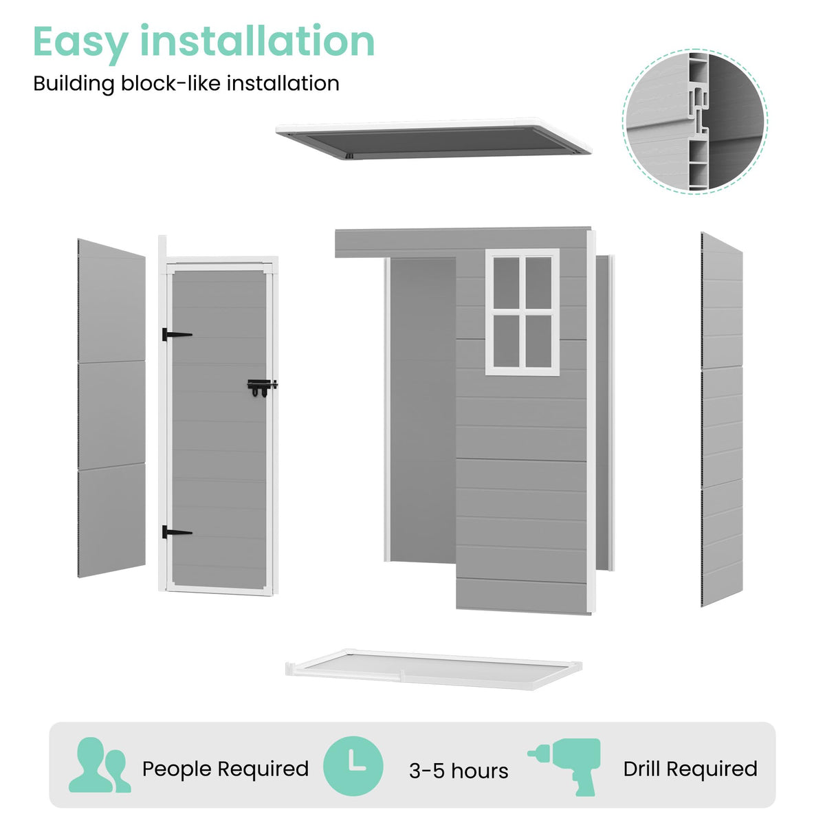 Outdoor Storage Shed 5x3 FT (2.0106 Ounce)